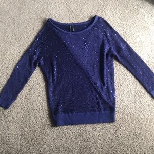 Navy Sparkly Guess Sweater